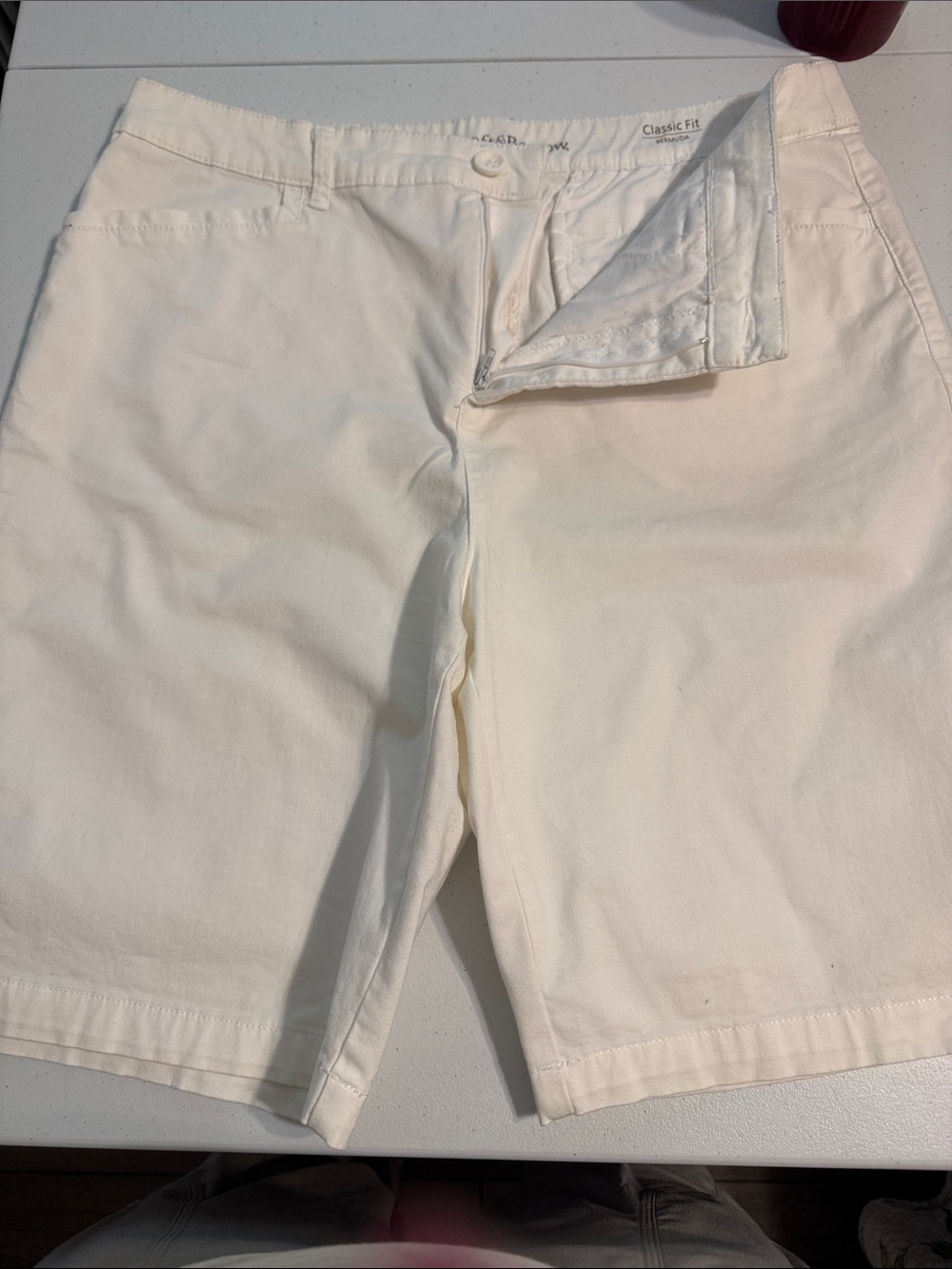 Classic Fit Women’s Bermuda WhiteCotton Shorts